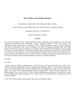 Piety, Politics, and Portfolio Selection
