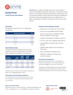 Euclid Prime Price Sheet