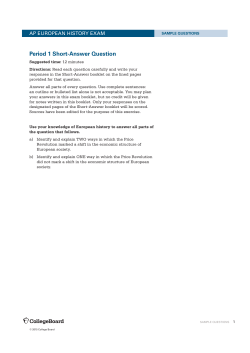 SAQ- Price revolution