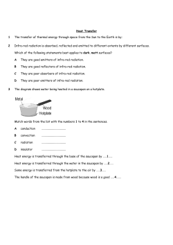 Heat Transfer 1 The transfer of thermal energy through space from