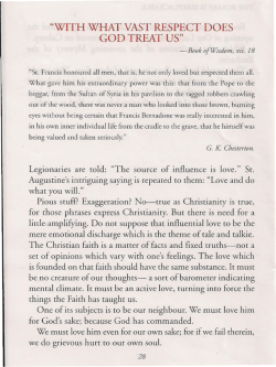 "WITH WHAT VAST RESPECT DOES GOD TREAT US"