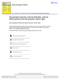 How people organise cultural attitudes: cultural belief