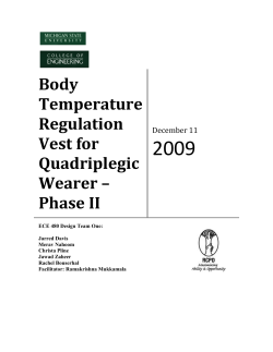 Body Temperature Regulation Vest for Quadriplegic Wearer &ndash; Phase II