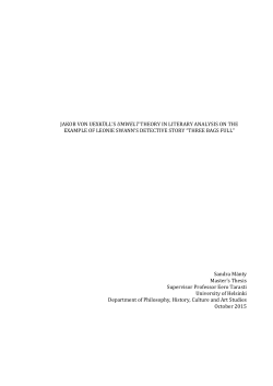 jakob von uexk&uuml;ll`s umwelt theory in literary analysis on the