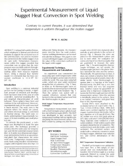 Experimental Measurement of Liquid Nugget Heat Convection in