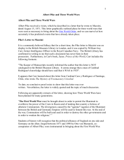 Albert Pike and Three World Wars Albert Pike and Three