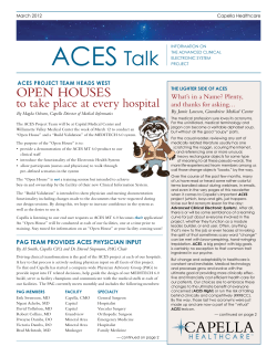 ACES Talk - Capella Healthcare