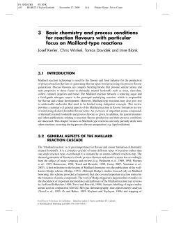 3 Basic chemistry and process conditions for reaction flavours with