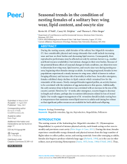 Seasonal trends in the condition of nesting females of a