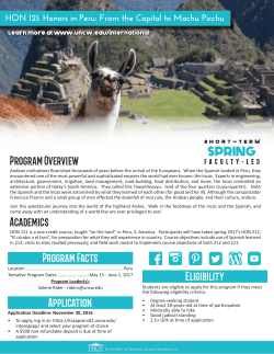 Honors in Peru - UNC Wilmington