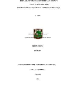 THE NARRATIVE PATTERN OF THREE KATE CHOPIN`S
