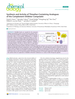 Synthesis and Activity of Thioether