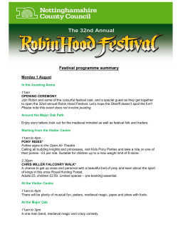 Festival programme summary