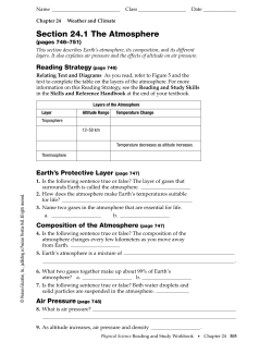 Section 24.1 The Atmosphere