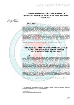 comparison of self-esteem scores of individual and team sport