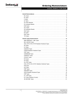 Intersil Part Code Nomenclature Guide
