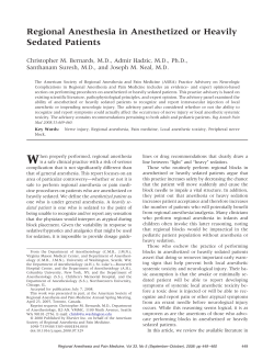Regional Anesthesia in Anesthetized or Heavily Sedated Patients