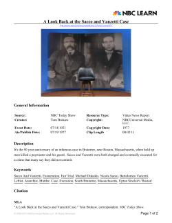 A Look Back at the Sacco and Vanzetti Case