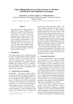 Using a Bilingual Resource to Add Synonyms to a Wordnet