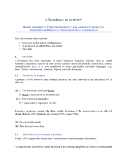 Event structure and affectedness