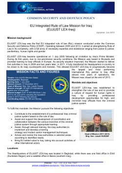 EU Integrated Rule of Law Mission for Iraq - EEAS