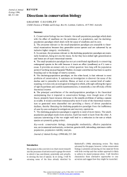 Directions in Conservation Biology