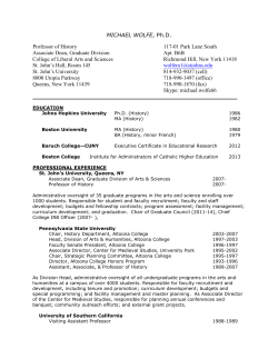 MICHAEL WOLFE, Ph - St. John`s University