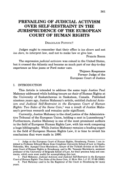 Prevailing of Judicial Activism over Self