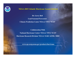 NOAA 2015 Atlantic Hurricane Season Outlook