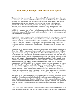 But, Dad, I Thought the Coles Were English