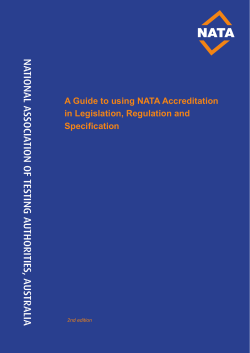 A Guide to using NATA Accreditation in Legislation, Regulation and