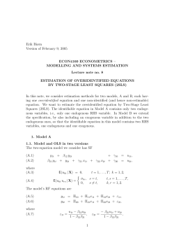 Erik Bi&oslash;rn Version of February 9, 2005 ECON4160