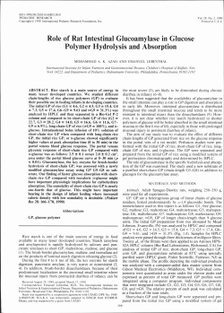Role of Rat Intestinal Glucoamylase in Glucose Polymer