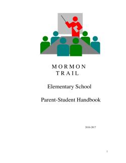 Elem. Student Handbook - Mormon Trail &mdash; Community School District