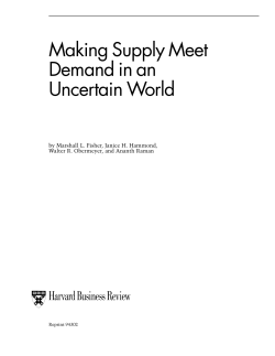 Making Supply Meet Demand in an Uncertain