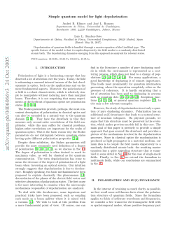 Simple quantum model for light depolarization