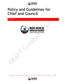 Policy and Guidelines for Chief and Council