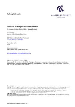 Aalborg Universitet The signs of change in economic evolution
