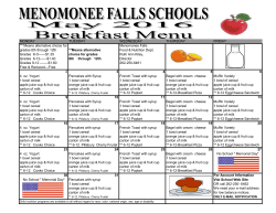 MONDAY TUESDAY WEDNESDAY THURSDAY FRIDAY ***Means