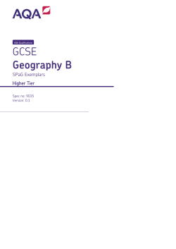 GCSE Geography B Exemplar script Higher tier