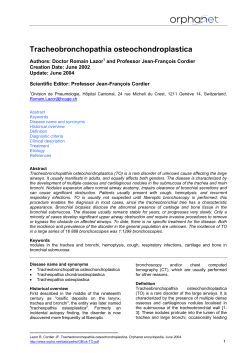 Tracheobronchopathia osteochondroplastica