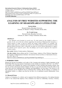 analysis of free websites supporting the learning of shakespearean