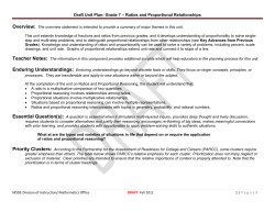 Draft Unit Plan: Grade 7 &ndash; Ratios and Proportional Relationships