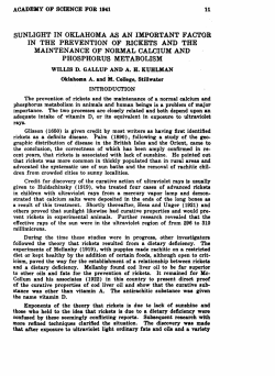 Sunlight in Oklahoma as an Important Factor in the Prevention of