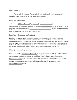 Topic Sentence: (Personality trait)