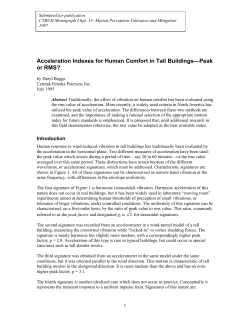 Acceleration Indexes for Human Comfort in Tall Buildings