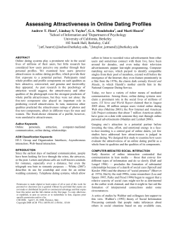 Assessing Attractiveness in Online Dating Profiles