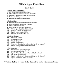 Middle Ages: Feudalism - New Smyrna Beach High School