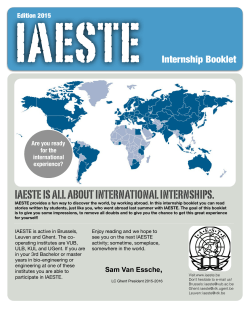 Stories 2015 - IAESTE Belgium