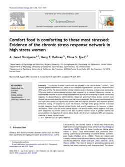 Comfort food is comforting to those most stressed